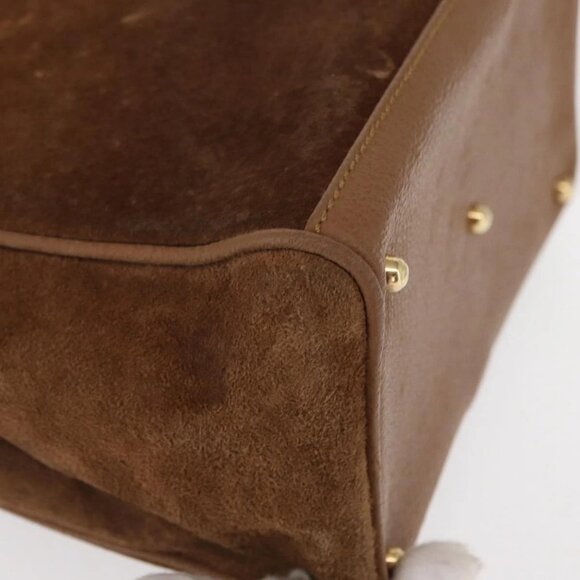 GUCCI Bamboo Hand Bag Suede Brown Gold 000 122 0316 Auth gh1243 - Picture 4 of 16